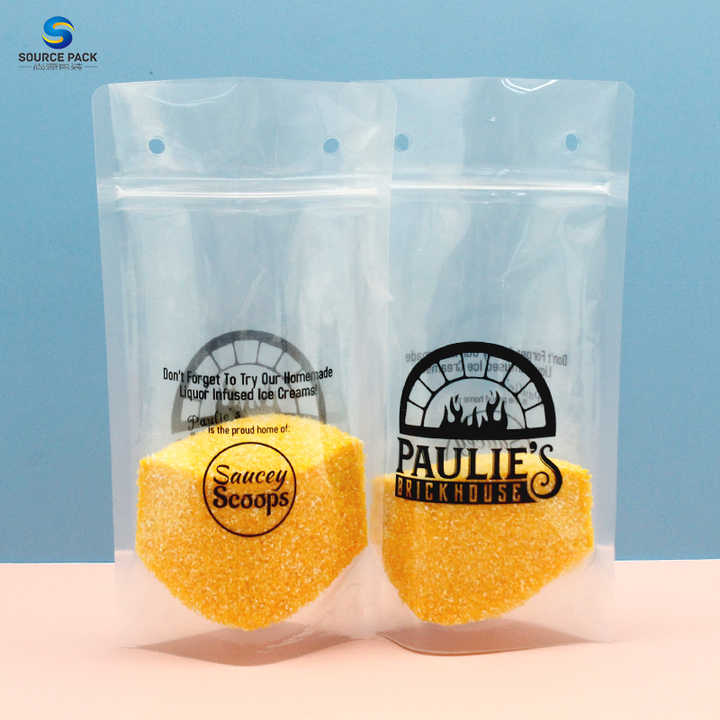 Eco-Friendly Compostable Ziplock PLA Bag Clear Plastic Zipper