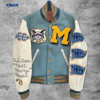 Veste universitaire LAYENNE de haute qualité pour hommes, broderie multi-lettres personnalisée, veste de baseball unisexe, veste universitaire de style country pour hommes