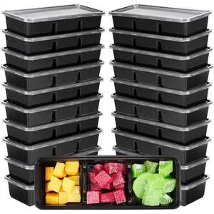 Lonchera Bento Japonesa Rectangular Desechable y Ecológica para Llevar, con 2 o 3 Compartimentos, Negra - Product Image 1
