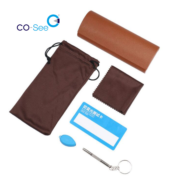 Co-See, набор для упаковки очков с защитой от синего света, недорогие стильные чехлы на заказ, полиуретановые футляры для солнцезащитных очков