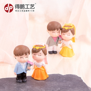 Muñecos de Pareja de Dibujos Animados, Mini Figuras, Decoraciones para Pastel de Boda, Material PVC D1331 - Product Image 2