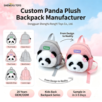 Sac à dos en peluche Panda Huahua mignon et personnalisé à partir d'images pour filles, enfants de maternelle, mini sac à dos