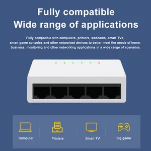 Sunsoont 10/100mbps 5 Port Ethernet Network Switch Plug And Play Stable Fast Ethernet Network Switch US Plug