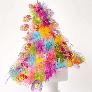 Sombrero de Fiesta de Espumillón Colorido con Adornos de Conejito y Huevo para Celebraciones de Pascua y Cumpleaños - Product Image 1