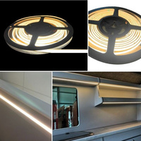 Bande lumineuse LED COB en cuivre super brillante, 280 LED/m, 16,4 pieds/5 m, DC12V/24V, blanc 3000K 4000K 6000K, Ra70, dimmable, pour la maison, la cuisine, l'hôtel