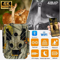Caméra de chasse Wi-Fi 48MP avec résolution vidéo 4K, vision nocturne, angle de 120 degrés, connexion Wi-Fi/Point, portée Wi-Fi de 100 m