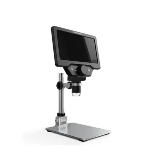PDOK กล้องจุลทรรศน์ดิจิทัล1-1200X วิดีโออิเล็กทรอนิกส์12MP,กล้องจุลทรรศน์สำหรับซ่อมโทรศัพท์หน้าจอ LCD HD ขนาด7นิ้วขาตั้งอัลลอย US UK AU EU