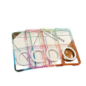 Étui de téléphone TPU + PC antichoc magnétique dégradé de luxe pour Samsung <span class=keywords><strong>ZFlip</strong></span> avec couverture arrière en acrylique en boîte - Product Image 1