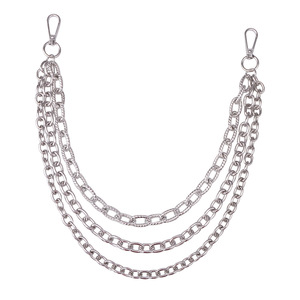 Waist <b>Chain</b> Multi Layered Silver Punk Hip Hop Fashion Accessory Unisex Casual Wear Zinc Alloy <b>Chain</b> <b>Belt</b> Decor - Product Image 4