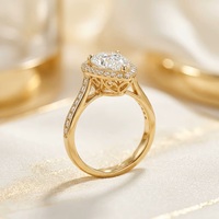 Bague de fiançailles en diamant de laboratoire taille poire 2-5 carats, double halo, or massif 14K 18K, certifiée IGI, bijoux de mariée
