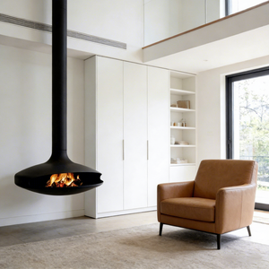 Chimenea Colgante Moderna <span class=keywords><strong>de</strong></span> <span class=keywords><strong>Leña</strong></span> para Interiores Tonya, <span class=keywords><strong>Diseño</strong></span> Contemporáneo para Uso en Hogar, Hotel o Villa, Independiente, 600 mm - Product Image 4