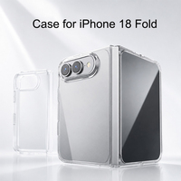 Coque de téléphone transparente anti-jaunissement en PC pour iPhone 18, coque de téléphone pliable fine, accessoires de téléphone portable en gros
