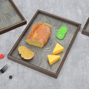 Plateau de <span class=keywords><strong>lit</strong></span> 3 pièces en MDF marron, plateau de service pour le petit-déjeuner, vaisselle pour la cuisine, la salle à manger, la salle de bain, le salon - Product Image 2