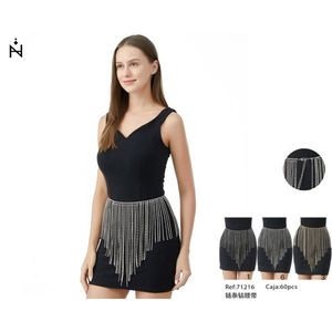 Cintura con strass a catena per donna, accessorio alla moda per vestiti e abiti da festa - Product Image 1