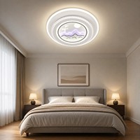 Nouvelle Plafonnier LED Dimmable 3 Couleurs Motif Épervier Porte-Bonheur, Lumière Chaude Panneau Pleine Lune Épervier pour Chambre et Salle à Manger