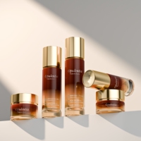 Set Botol Kaca Kosmetik Silinder Gradien Multi-Warna Custom 30g 50g Jar Krim 100ml Pompa Losion Serum Kemasan Perawatan Kulit