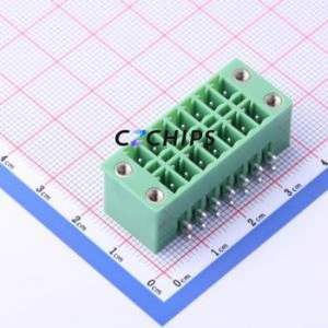 KF2EDGKRM-3.81-2*7P Plug-in Terminal Block Bent Lead Through Hole,P=3.81mm Board-to-Board / Socket - Closed Screw Fixing 2x7P - Product Image 1