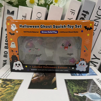 Ensemble de jouets anti-stress fantômes d'Halloween, doux et compressibles, avec lumière LED, sensoriels, mignons, en matériau TPR, pour adolescents et adultes, cadeau promotionnel