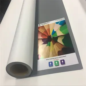 Il produttore vende all'ingrosso materiale in rotolo per Banner Pull Up Eco-sol in PVC grigio da 420 gsm