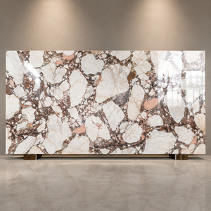 Loseta de Porcelana con Aspecto de Mármol Marrón Noble Earl, Sinterizada, Pulida, 1600 x 3200 x 12 mm para Pared - Product Image 1