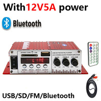 USB SD AUX girişi ve FM radyo ile 12V araba ev ses amplifikatörü çift kanallı Stereo güç Amp