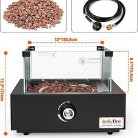 Brasero portable au propane de 156 pouces, design moderne pour table, avec foyer sans fumée à montage latéral et verre