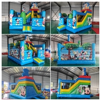Structure gonflable Mickey en PVC de qualité commerciale 0,55 mm, aire de jeux gonflable en PVC pour carnaval extérieur et entreprise de location