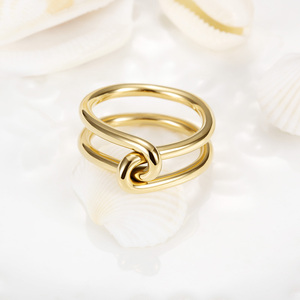 Nhẫn Thắt Nút Bằng Thép Không Gỉ 316L Mạ Vàng 14K Có Ý Nghĩa Tùy Chỉnh - Product Image 2