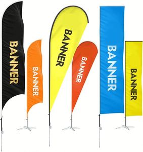 Banderas Publicitarias Rectangulares Verticales Impresas Personalizadas, Banderas para Eventos, Festivales, Playa, con Soporte de Poste, Banderas Nobori Personalizadas para Calle - Product Image 1