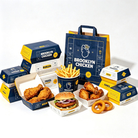 Boîte d'emballage en papier kraft personnalisée, de qualité alimentaire, recyclable, pour frites et nuggets de poulet frit à emporter