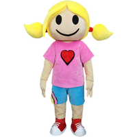 Costume de mascotte de Noël en peluche personnalisé pour adulte, personnage de dessin animé, fille aux cheveux roux, pour fête en plein air