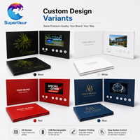 Brochure vidéo à induction magnétique Premium A5 avec écran LCD IPS HD de 5,0 pouces, résolution 800x480, impression CMYK, MP4/AVI