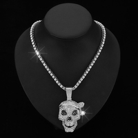 NL2258 Bijoux Hip Hop Diamant Plaqué Or Pendentif Glacé Homme Chaîne Crâne Collier Pendentifs