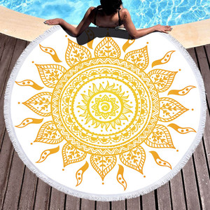 Serviette de plage ronde <span class=keywords><strong>en</strong></span> Polyester et microfibre, à motif personnalisé rose, séchage rapide, Logo personnalisé - Product Image 6