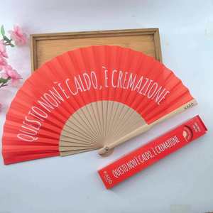 พัดพับขนาด 23 ซม. ขายส่ง ด้ามไม้ไผ่ ผ้าฝ้าย ปรับแต่งได้ สำหรับตลาดยุโรป งานคริสต์มาส ลายเพ้นท์ - Product Image 4