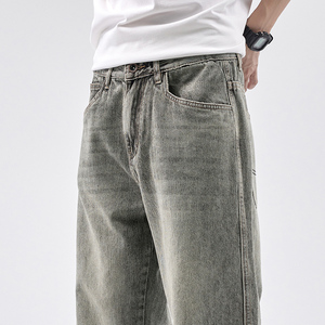 <span class=keywords><strong>กางเกง</strong></span>ยีนส์สีเทายืดได้สำหรับผู้ชาย<span class=keywords><strong>กางเกง</strong></span>ยีนส์ทรงหลวมสำหรับผู้ชายดีไซน์เรียบง่าย - Product Image 5