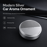 Ornement de tableau de bord de voiture en métal géométrique moderne, diffuseur d'air passif en alliage d'aluminium rayé pour véhicule