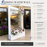 Fontaine cascade pour toile de fond de mariage avec panneau de bienvenue LED personnalisé pour la décoration d'événements de mariage