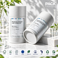 Emballage personnalisé en tube de papier pour vitamines et compléments alimentaires, boîtes cylindriques en carton avec logo OEM imprimé, vente en gros