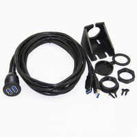 Bochara-Cable de extensión USB 3,0 macho a USB 3,0 hembra con Panel de montaje empotrado para coche, camión, barco y motocicleta