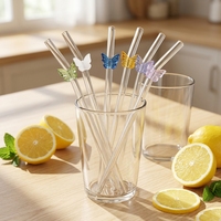 Pailles à boire en verre écologiques et durables de 8 mm, longueur 7,9 pouces, vente en gros, en stock, emballage en vrac