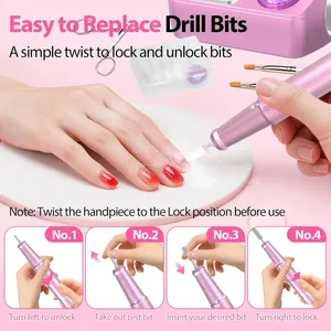 เครื่องตะไบเล็บไฟฟ้า DING YOU YOU YG818 45000 รอบต่อนาที สำหรับมืออาชีพ แบบชาร์จไฟได้ ใช้สำหรับขัดเจล ตะไบเล็บ และทำเล็บ - Product Image 4