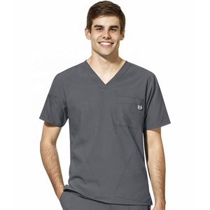 Bon prix Standard hommes col en V à manches courtes hôpital chirurgien médecin gommage uniforme haut - Product Image 5