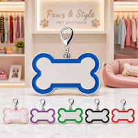 Emaille-Haustier-ID-Anhänger OEM ODM Knochenform Farbiger Rand Zinklegierung Blanko Lasergravur Hund Katze Halsband Karabinerverschluss Individueller Name