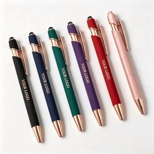 Wholesale Golden Rose Stylus Ball <b>Pen</b> Soft Touch Rubber <b>Pen</b> With Customized Logo Printing Promo Business Gift Ballpoint <b>Pens</b> - Product Image 1