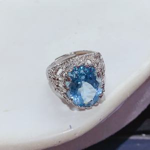 Anello da Donna in Argento 925 con Gemma di <span class=keywords><strong>Tanzanite</strong></span> Naturale, Gioiello Trendy per Uso Quotidiano e Fidanzamento - Product Image 1