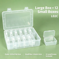 YUZMEI Boîtes de rangement transparentes pour bijoux, ensembles de conteneurs en plastique pour perles, étuis de rangement pour diamants artisanaux, organisateur de cosmétiques en gros