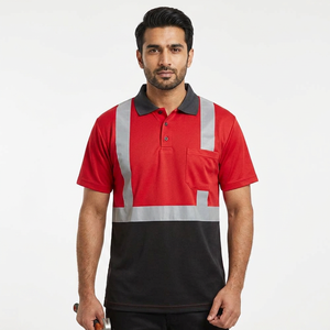 Chemise de sécurité personnalisée haute visibilité en polyester/coton respirant avec poche et motif imprimé unisexe pour les travailleurs de la construction et des routes - Product Image 1