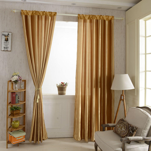 Rideaux en polyester semi-occultants dorés brillants de luxe XinLan, modernes, isolants thermiquement, pour toutes les saisons, pour chambre à coucher - Product Image 1