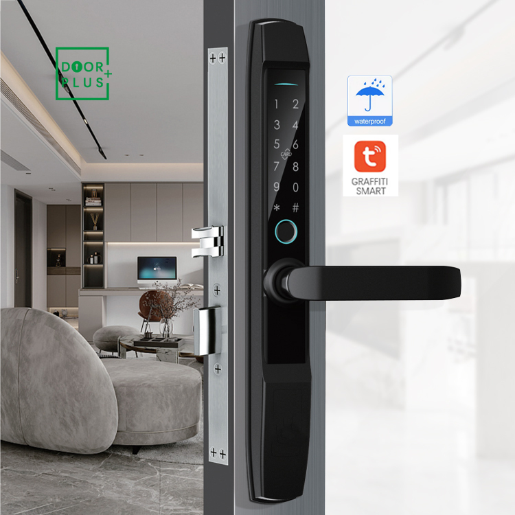 Умный Замок Doorplus со сканером отпечатков пальцев, тонкий умный замок с заглушкой, раздвижная дверь с Wi-Fi, Умный Замок